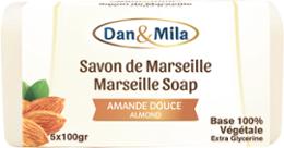 SAVON MARSEILLE/AMANDE DOUCE LOT 100GX5