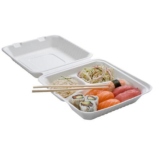 LUNCHBOX 3 COMPARTIMENTS BAGASSE 50UP