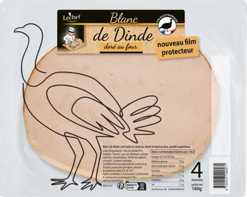 BLANC DE DINDE 4 TRANCHES 160G