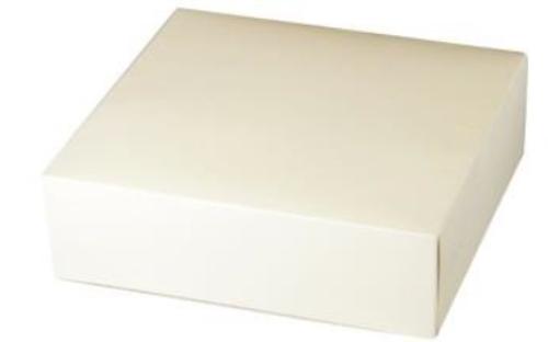 BOITE BLANCHE POUR PATISSERIES 23X23x8 50 UNITES